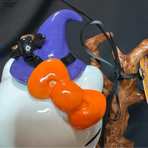 Blue Sky ClayWorks Hello Kitty Ceramic Halloween Witch Broomstick Spooky Figure - Picture 9 of 11
